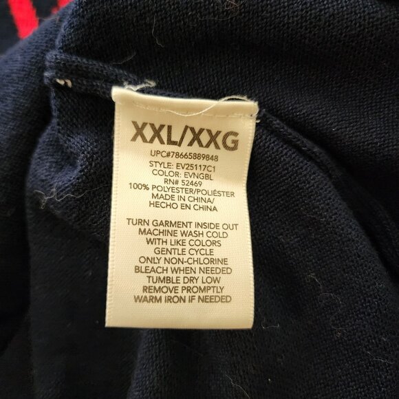 EV1 Navy Blue Crewneck Love Sweater XXL Polyester Cotton Blend Womens Lightweigh - Picture 5 of 6